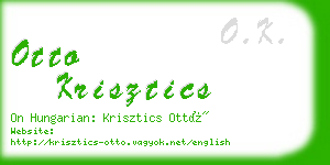 otto krisztics business card